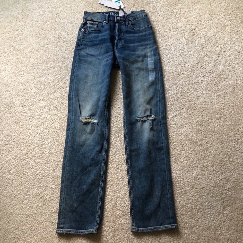 Women Calvin Klein Jeans High Rise Straight Size 24 Brand New